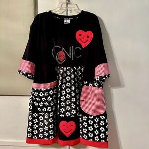 Black and Red women’s Dress with Heart Design